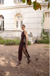 NIDODILEDA Allison Dress Μπορντώ Παγέτα Φόρεμα