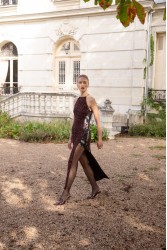 NIDODILEDA Allison Dress Μπορντώ Παγέτα Φόρεμα