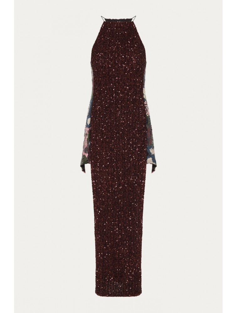 NIDODILEDA Allison Dress Μπορντώ Παγέτα Φόρεμα