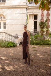 NIDODILEDA Allison Dress Μπορντώ Παγέτα Φόρεμα