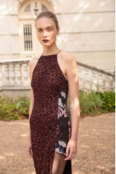 NIDODILEDA Allison Dress Μπορντώ Παγέτα Φόρεμα