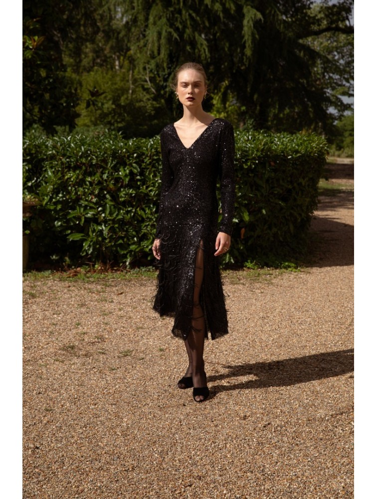 NIDODILEDA Amira Dress Μαύρο Φόρεμα με Παγέτα