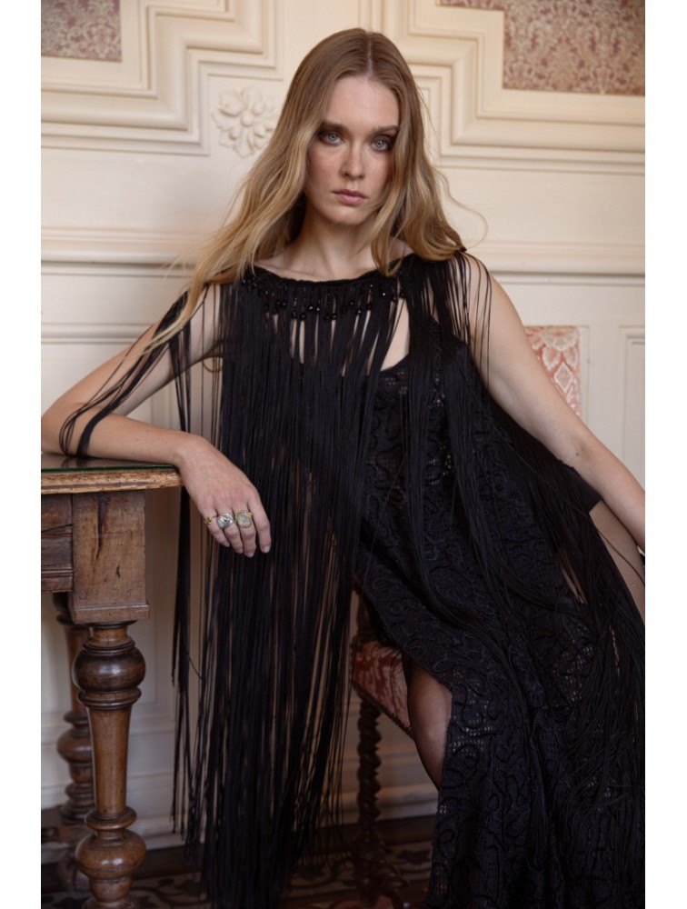 NIDODILEDA bonnet Multiwear Piece Μαύρο Τοπ με Κρόσια