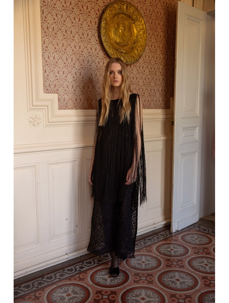 NIDODILEDA bonnet Multiwear Piece Μαύρο Τοπ με Κρόσια