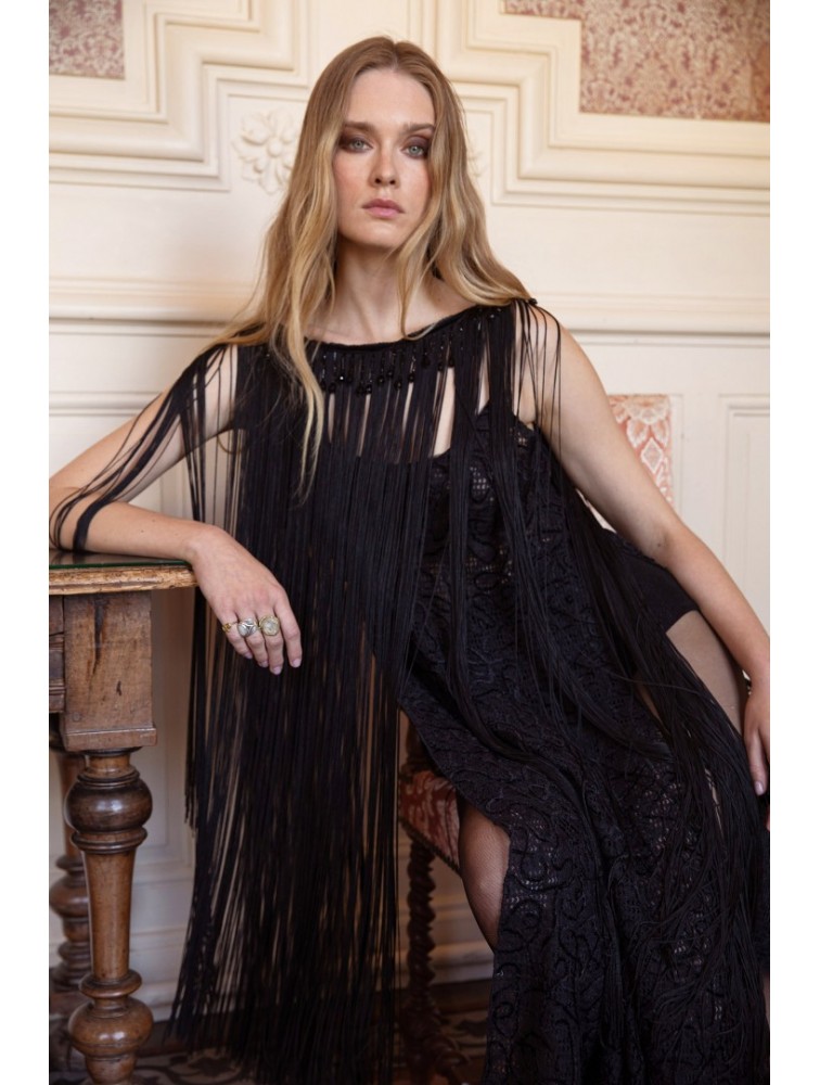 NIDODILEDA bonnet Multiwear Piece Μαύρο Τοπ με Κρόσια