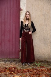 NIDODILEDA Brave Pants Βελουτέ Μπορντώ Παντελόνα