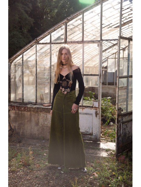 NIDODILEDA Brave Pants Βελουτέ Πράσινη Παντελόνα