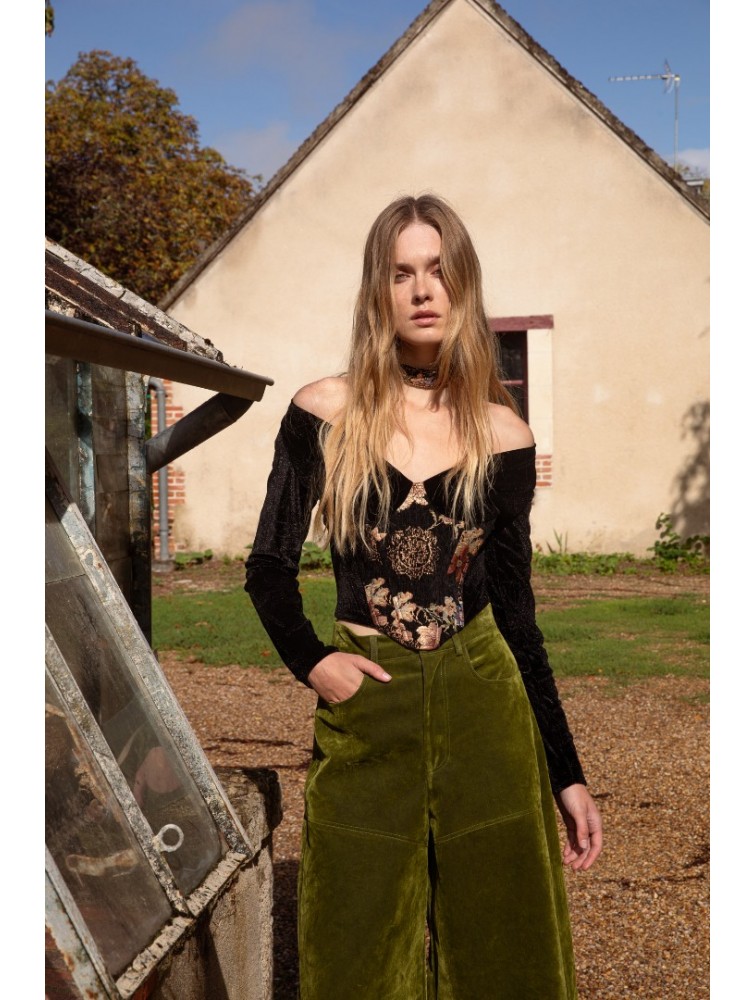 NIDODILEDA Brave Pants Βελουτέ Πράσινη Παντελόνα