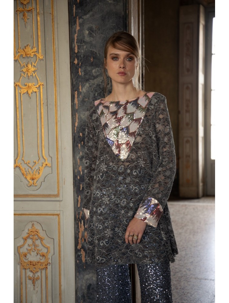 NIDODILEDA Caden Dress Γκρι Παγετένιο Φόρεμα