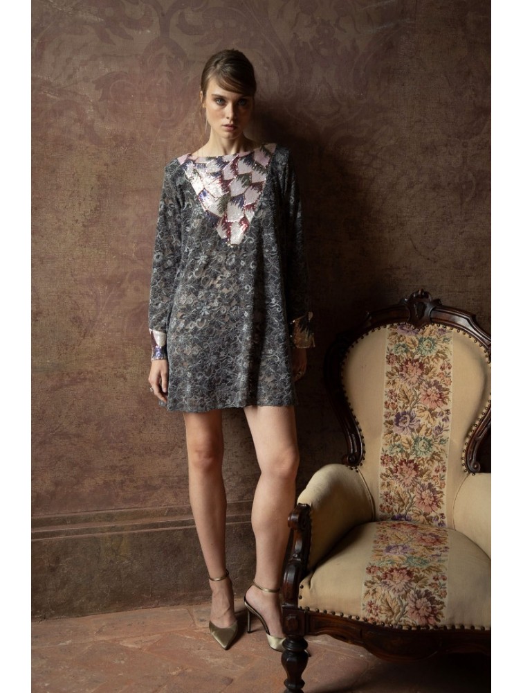 NIDODILEDA Caden Dress Γκρι Παγετένιο Φόρεμα