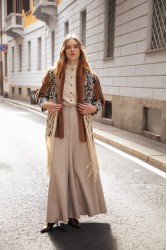 NIDODILEDA Carl Pants Ψηλόμεση Μπεζ Παντελόνα