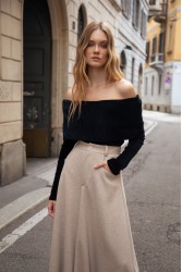 NIDODILEDA Carl Pants Ψηλόμεση Μπεζ Παντελόνα