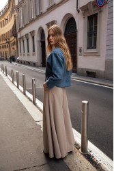 NIDODILEDA Carl Pants Ψηλόμεση Μπεζ Παντελόνα