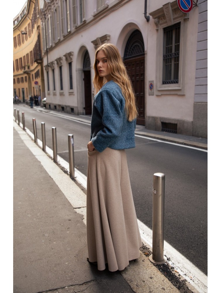 NIDODILEDA Carl Pants Ψηλόμεση Μπεζ Παντελόνα