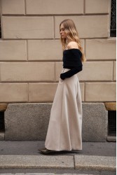 NIDODILEDA Carl Pants Ψηλόμεση Μπεζ Παντελόνα