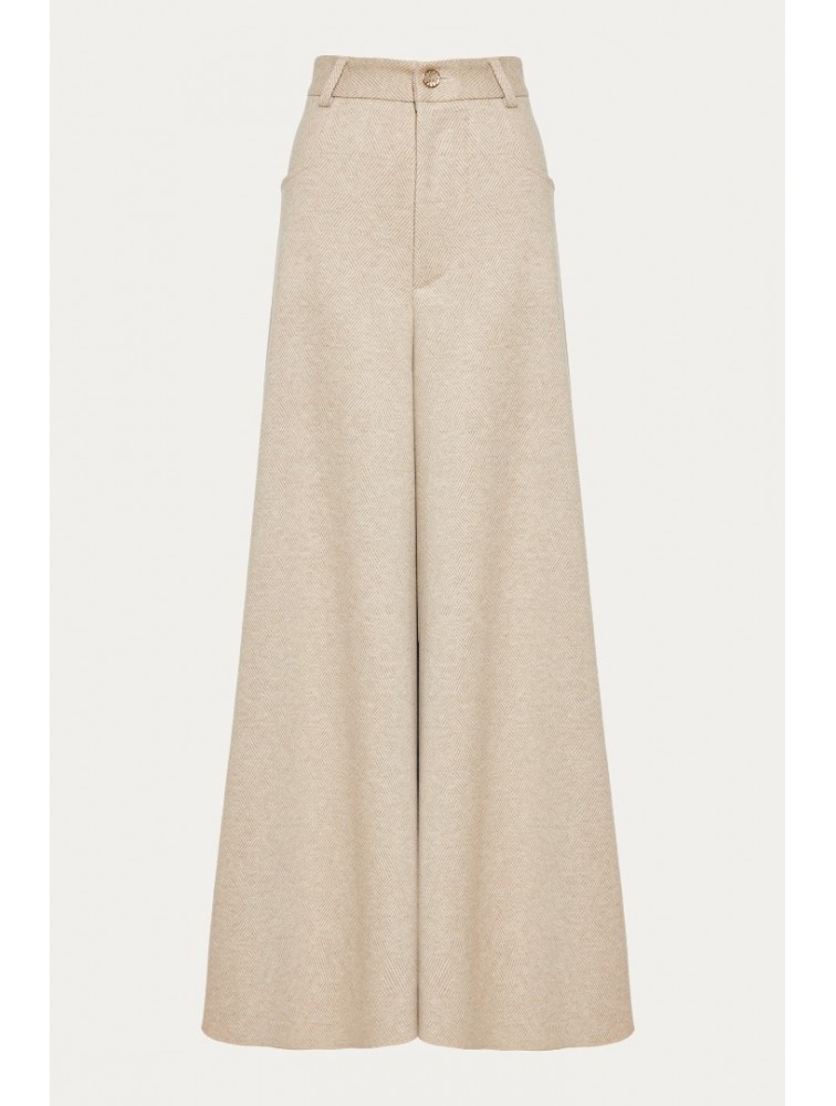 NIDODILEDA Carl Pants Ψηλόμεση Μπεζ Παντελόνα