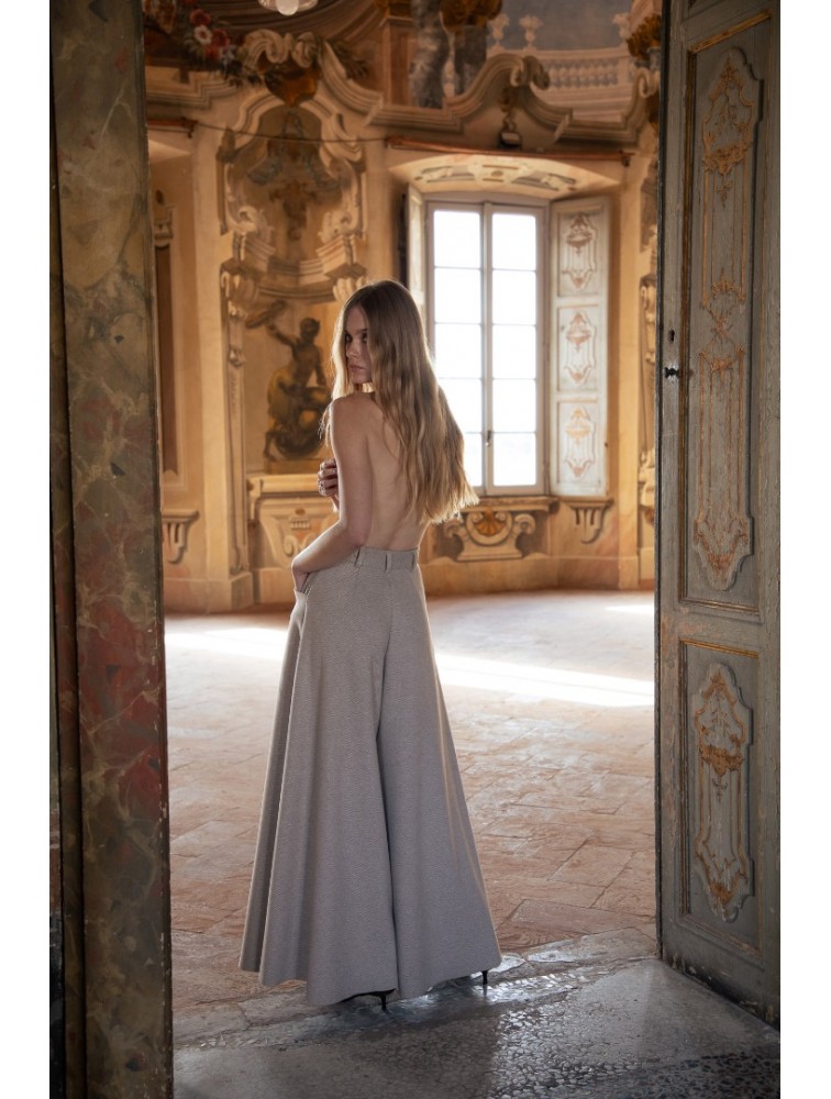 NIDODILEDA Carl Pants Ψηλόμεση Μπεζ Παντελόνα