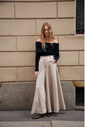 NIDODILEDA Carl Pants Ψηλόμεση Μπεζ Παντελόνα