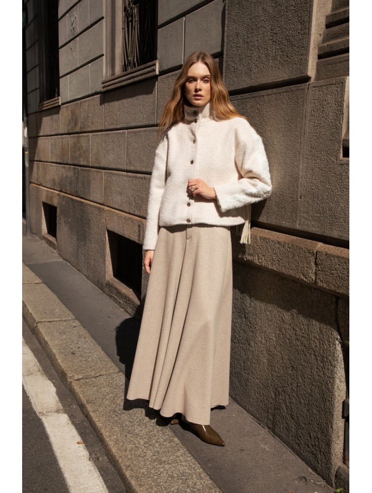 NIDODILEDA Carl Pants Ψηλόμεση Μπεζ Παντελόνα