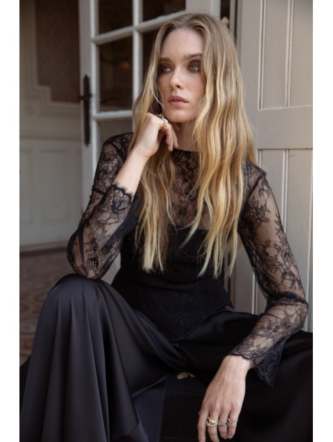 NIDODILEDA Celine Corset Μαύρο Φλοράλ Κορσές