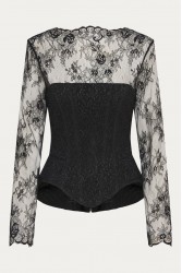 NIDODILEDA Celine Corset Μαύρο Φλοράλ Κορσές