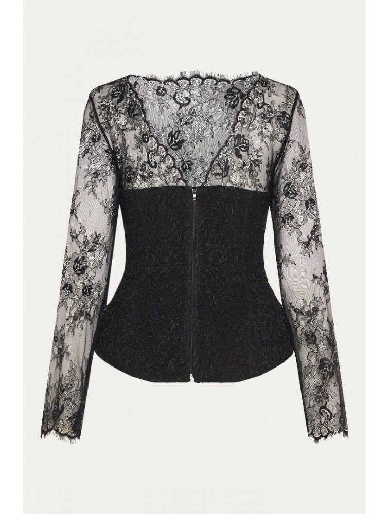 NIDODILEDA Celine Corset Μαύρο Φλοράλ Κορσές