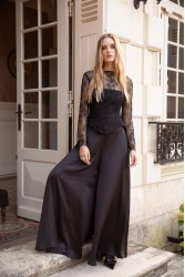 NIDODILEDA Celine Corset Μαύρο Φλοράλ Κορσές