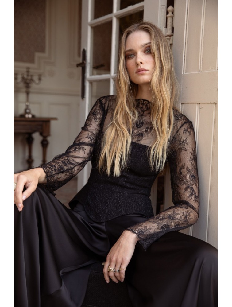 NIDODILEDA Celine Corset Μαύρο Φλοράλ Κορσές