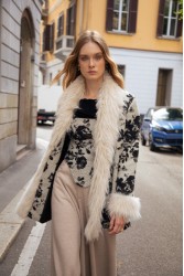 NIDODILEDA Dale Corset Πλεκτός Ασπρόμαυρος Ζακάρ Κορσές