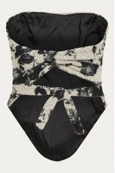 NIDODILEDA Dale Corset Πλεκτός Ασπρόμαυρος Ζακάρ Κορσές