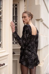 NIDODILEDA Eden Shorts Μαύρη Παγέτα Σορτς