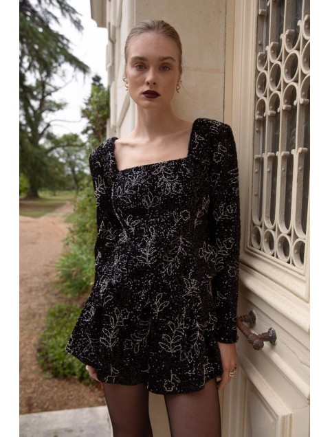 NIDODILEDA Eden Shorts Μαύρη Παγέτα Σορτς