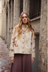 NIDODILEDA Ernestine Jacket Μπεζ Τζάκετ με Γούνα