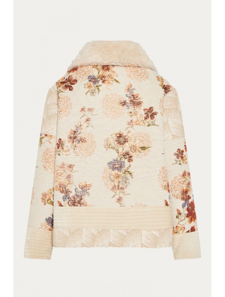 NIDODILEDA Ernestine Jacket Μπεζ Τζάκετ με Γούνα