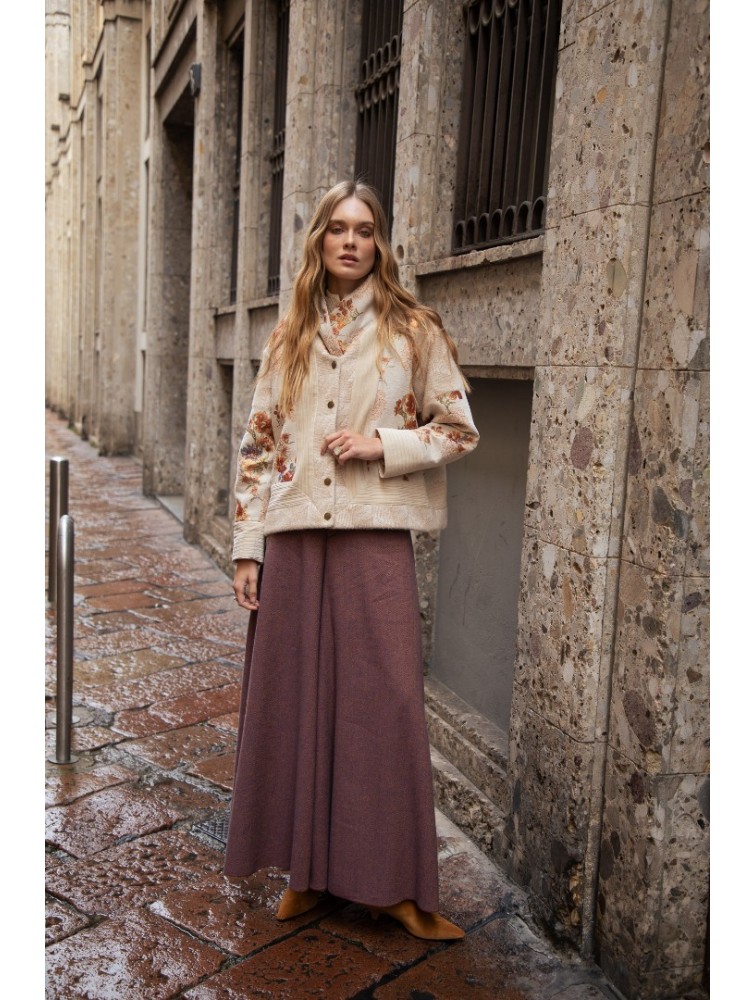 NIDODILEDA Ernestine Jacket Μπεζ Τζάκετ με Γούνα