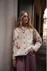 NIDODILEDA Ernestine Jacket Μπεζ Τζάκετ με Γούνα