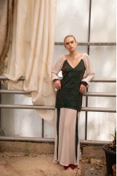 NIDODILEDA Elowen Dress Devore Εκρού Φόρεμα