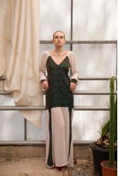 NIDODILEDA Elowen Dress Devore Εκρού Φόρεμα