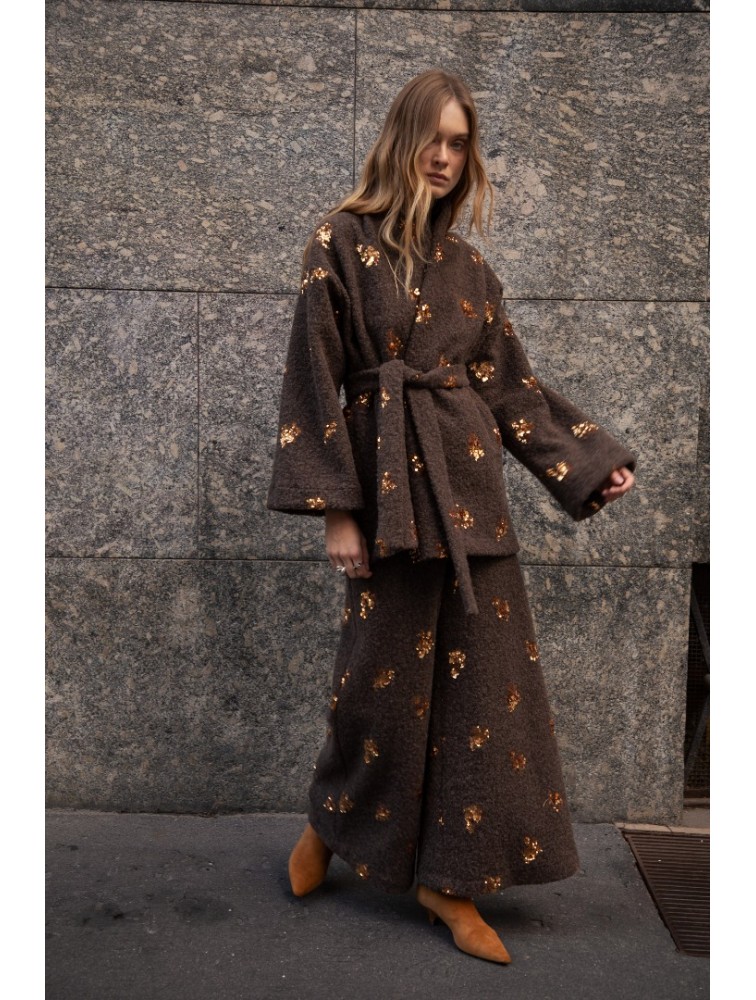 NIDODILEDA Gordon Cardigan Καφέ Ζακέτα