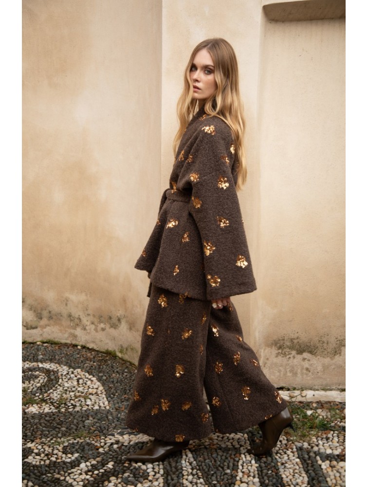 NIDODILEDA Gordon Cardigan Καφέ Ζακέτα