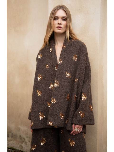 NIDODILEDA Gordon Cardigan Καφέ Ζακέτα