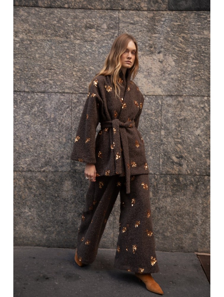 NIDODILEDA Gordon Cardigan Καφέ Ζακέτα