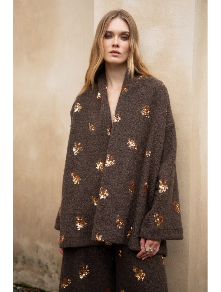 NIDODILEDA Gordon Cardigan Καφέ Ζακέτα