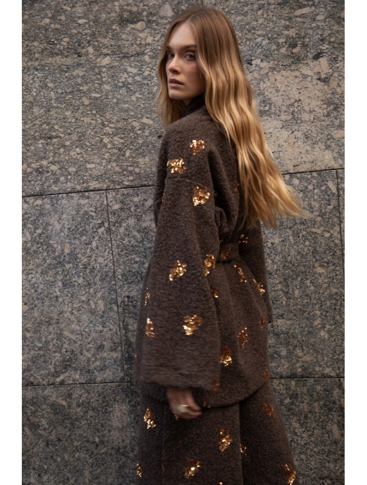 NIDODILEDA Gordon Cardigan Καφέ Ζακέτα