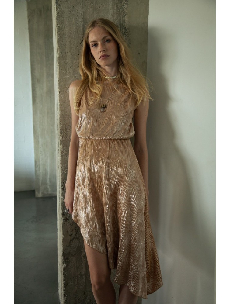 NIDODILEDA Grant Top Dress Assymetric Pleated