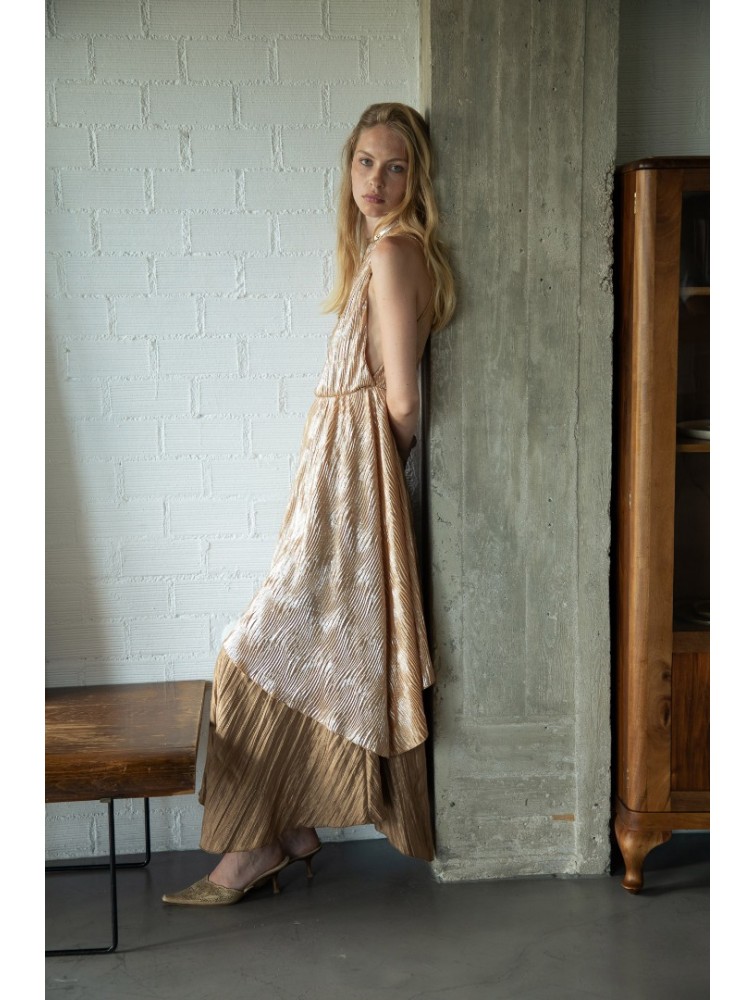 NIDODILEDA Grant Top Dress Assymetric Pleated