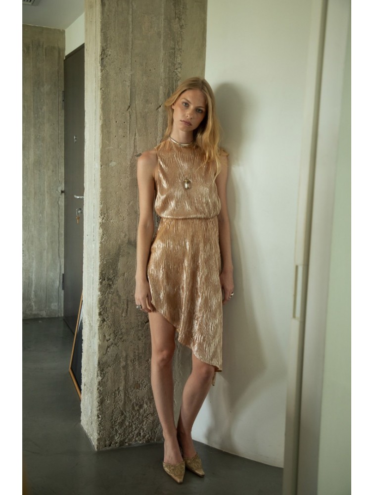 NIDODILEDA Grant Top Dress Assymetric Pleated