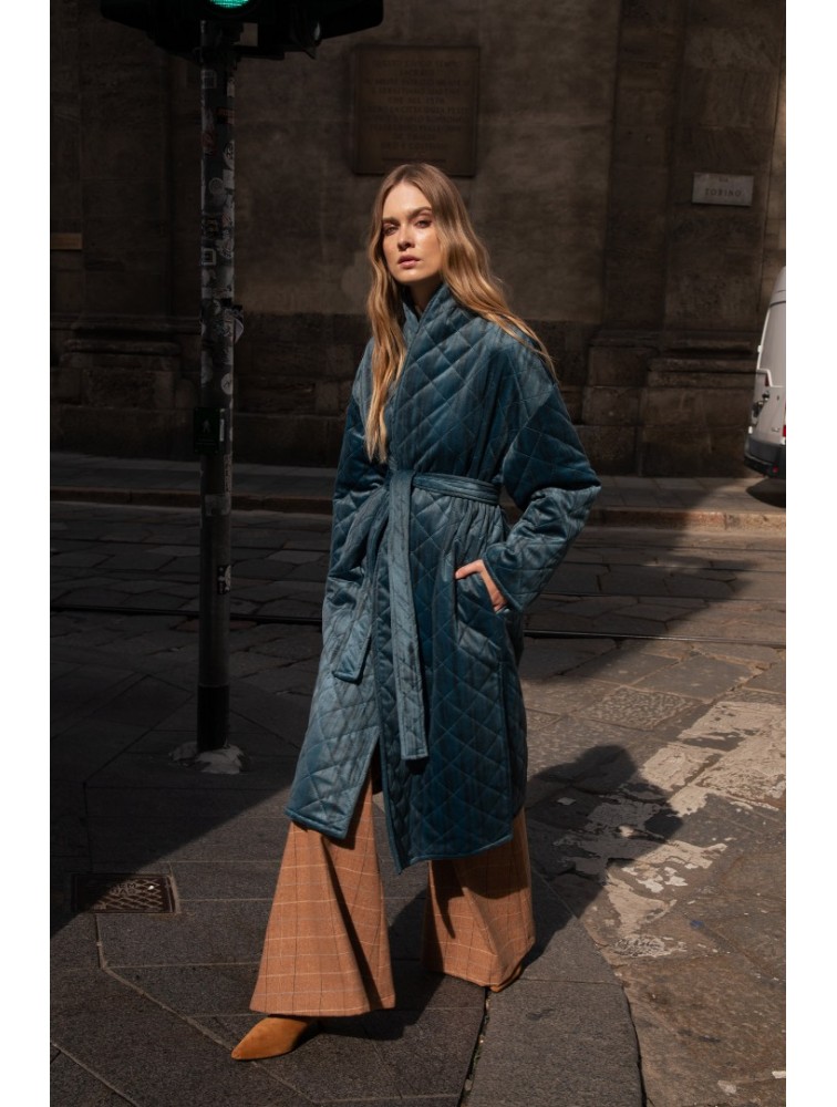 NIDODILEDA Harvey Coat Μπλε Παλτό Διπλής Όψης