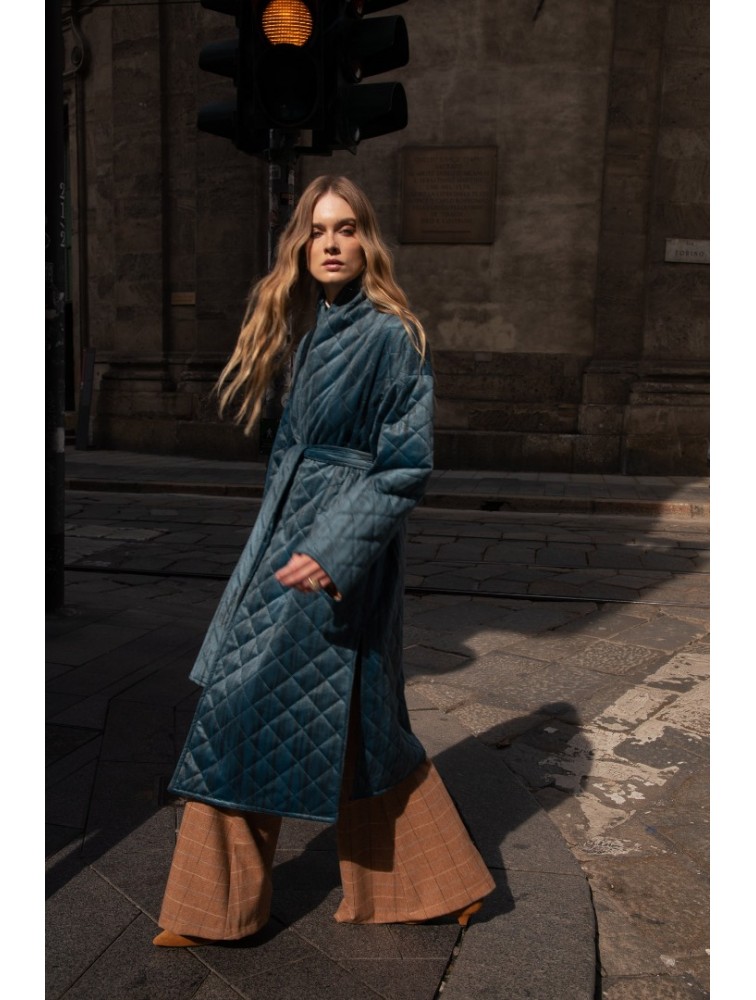 NIDODILEDA Harvey Coat Μπλε Παλτό Διπλής Όψης