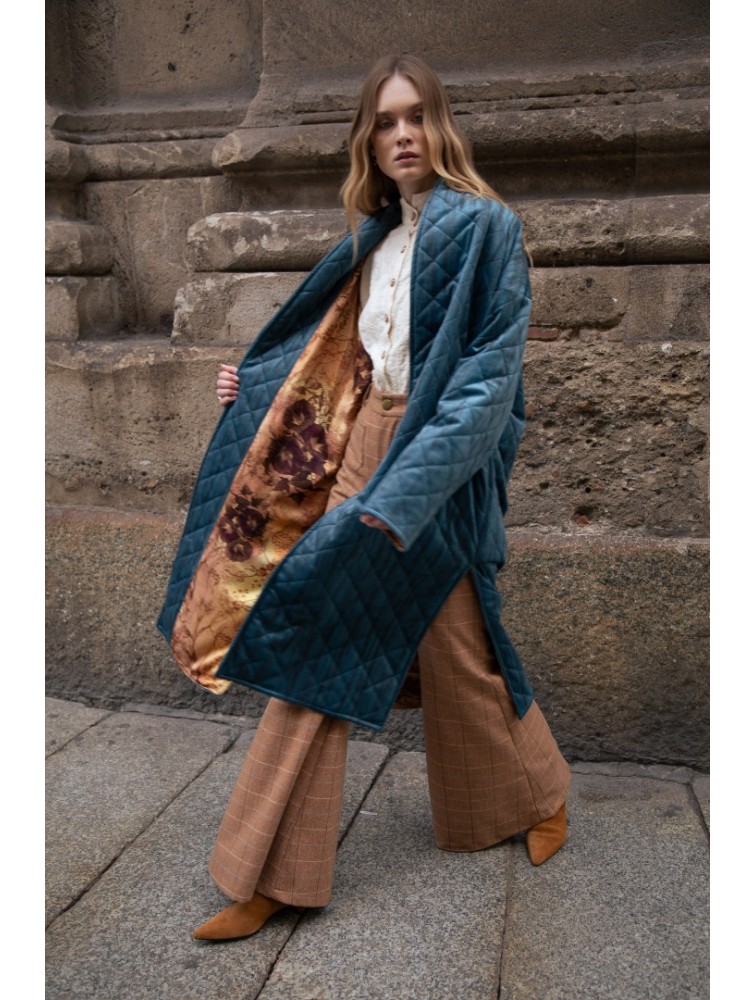 NIDODILEDA Harvey Coat Μπλε Παλτό Διπλής Όψης